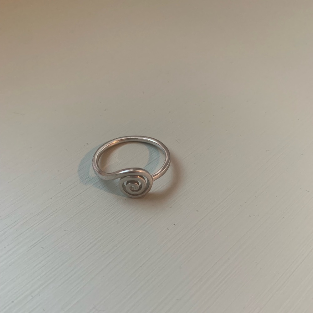 Silver spiral ring